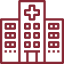 Hospital buildings outlined icon